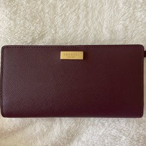 Kate Spade Burgundy Saffiano Leather Wallet